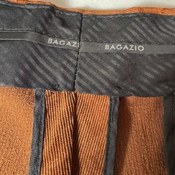 Bagazio Brown Corduroy Dress Pants 36x34 Pleated Front Cuffed Hem Dapper Look - Picture 8 of 10